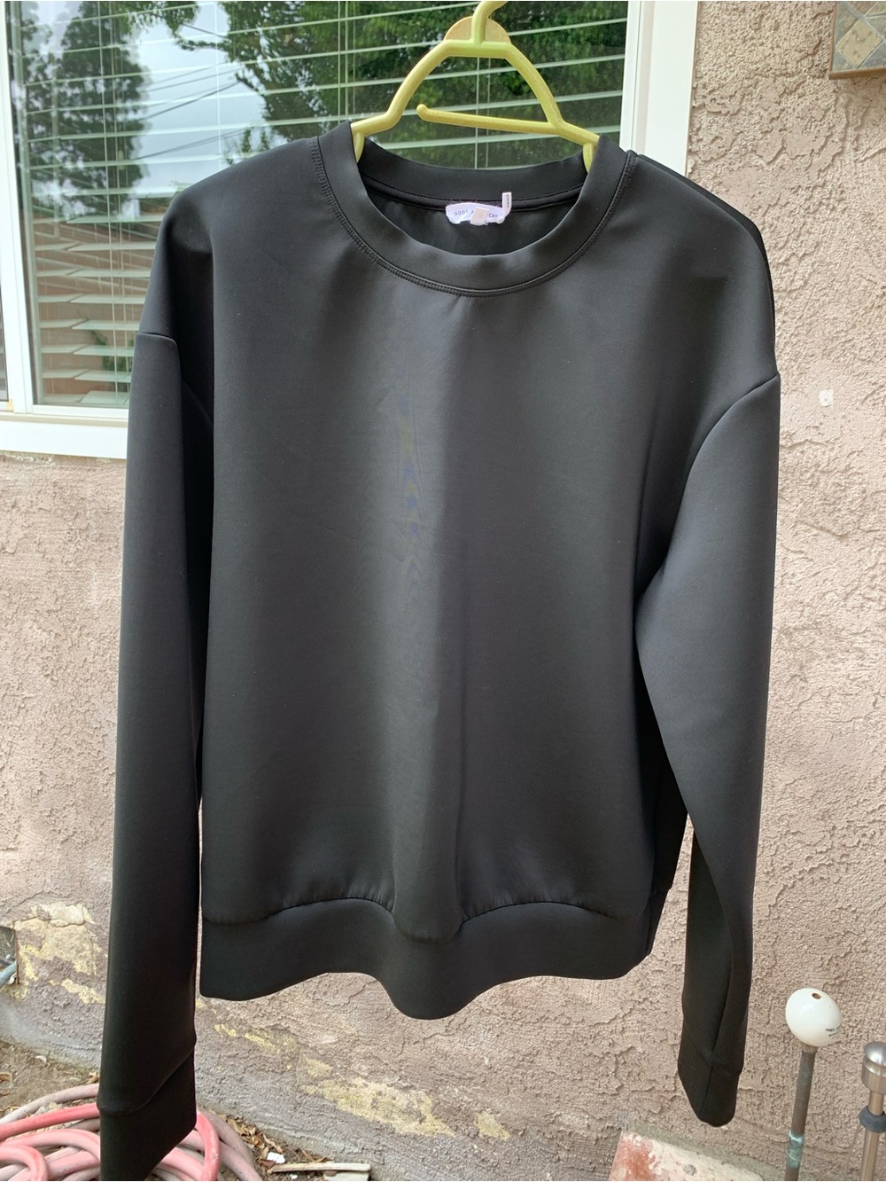 Good American Black Scuba Boyfriend Crew